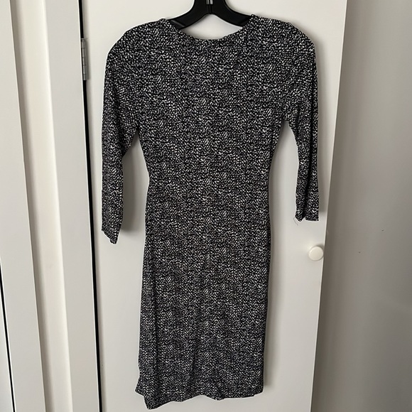 Express Printed Faux Wrap Zipper Dress - Picture 3 of 5